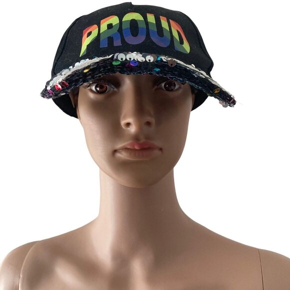 Collection Eighteen Baseball Hat Proud Pride Multicolored Sequins One Size - Picture 9 of 10
